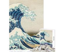 Rompecabezas de 1000 Piezas para Adolescentes Juego Familiar de la Ola de Hokusai Carrera de Velocidad Manual Juguetes antiestrés Cada Pieza es única (38x52cm)