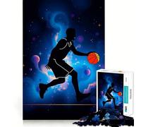 Rompecabezas de 1000 Piezas para Adolescentes Jugador de Baloncesto en el Espacio Juego de Ajuste Juego de Habilidad Mental Tiempo de diversión Relajante Ideal para cumpleaños (38x26cm)