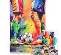 Rompecabezas de 1000 Piezas para Adolescentes Jugadores de fútbol en acción con Estilo pictórico Juegos relajantes Divertidos y con Humor Un Juego de desafío único 38x26cm
