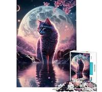 Rompecabezas de 1000 Piezas para Adolescentes Juguete de Gato a la luz de la Luna de Cuento de Hadas Juego Intelectual y práctico para aliviar el estrés Un Gran Regalo para los Amantes de los Juegos