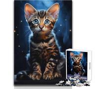 Rompecabezas de 1000 Piezas para Adolescentes, Juguete de Gato de Bengala, Juego Intelectual, Mejora la Memoria, Regalo de cumpleaños, tamaño 38x52cm