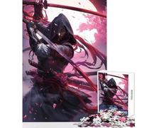Rompecabezas de 1000 Piezas para Adolescentes Juguete de Kunoichi carmesí decoración de Pared Obra de Arte Regalo Juegos relajantes con Piezas de Formas aleatorias Totalmente entrelazadas 38x52cm