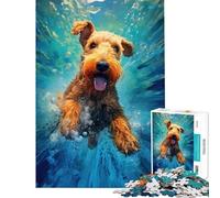 Rompecabezas de 1000 Piezas para Adolescentes Juguete de Perro Terrier Submarino Juego Intelectual Juegos relajantes Ideal para Parejas Regalo Divertido (tamaño 38x26cm)