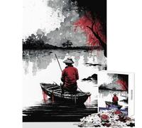 Rompecabezas de 1000 Piezas para Adolescentes Juguete de Pescador Solitario decoración de Pared Regalo Divertido Juego de ingenio para Mejorar el Amor en Pareja tamaño 38x52cm