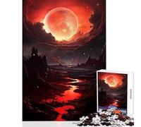 Rompecabezas de 1000 Piezas para Adolescentes Juguete de Rise of The Blood Moon decoración de Pared Regalos para Mujeres y Hombres Juego Educativo Mejora el Amor Entre Parejas tamaño 38x26cm