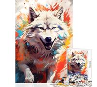 Rompecabezas de 1000 Piezas para Adolescentes Juguete Educativo de Lobo Blanco Feliz Regalo de Amigo Secreto Juego de ingenio Ayuda a ejercitar el Cerebro tamaño 38x26cm