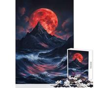 Rompecabezas de 1000 Piezas para Adolescentes Juguete Educativo de montaña de Luna de Sangre Gran Regalo y Juego de ingenio Entrena tu Cerebro y Tus Manos tamaño 38x26cm