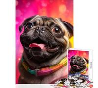 Rompecabezas de 1000 Piezas para Adolescentes Juguete Educativo Pug Fiesta Regalo de Amigo Secreto Juego de ingenio Ayuda a ejercitar el Cerebro tamaño 50x75cm