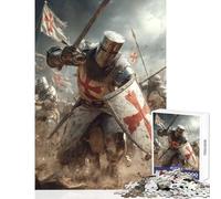 Rompecabezas de 1000 Piezas para Adolescentes Juguetes antiestrés Crusader Knight Charge Regalos para Mujeres y Hombres Juegos Familiares Interesante para Reducir el estrés tamaño 38x52cm