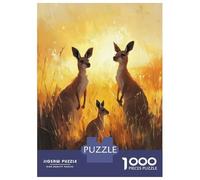 Rompecabezas De 1000 Piezas para Adolescentes Kangaroo Family Sunset Rompecabezas Juegos Relajantes Decoración De Pared Regalos para Amigos Y Familiares 38x26cm/1000pcs