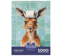 Rompecabezas De 1000 Piezas para Adolescentes Kangaroo with Toilet Paper on Head Rompecabezas para Adultos Juguete Decoración De Pared Mejora La Memoria Desafío Educativo 38x26cm/1000pcs