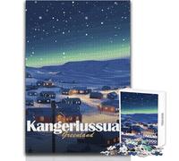 Rompecabezas de 1000 Piezas para Adolescentes, Kangerlussuaq, Groenlandia, Escena Nocturna, Juego Educativo Familiar, Mejora la Memoria, Regalos de cumpleaños, tamaño 50x75cm
