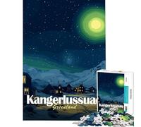 Rompecabezas de 1000 piezas para adolescentes Kangerlussuaq Groenlandia Paisaje nocturno Juego imposible Juguetes adictivos para cultivar la paciencia Regalos Decoración de pared de cumpleaños 38x26cm