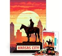 Rompecabezas de 1000 Piezas para Adolescentes Kansas City Clean Edge Juego Focus Juego Regalo Juego de Juego inactivo Arte de Pared navideño (38x52cm)