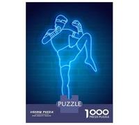 Rompecabezas De 1000 Piezas para Adolescentes Kick Boxing Neon Rompecabezas para Adultos Juguetes De Bricolaje Decoración del Hogar Juego Desafiante Regalos 38x26cm/1000pcs