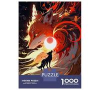 Rompecabezas De 1000 Piezas para Adolescentes Kitsune Japanese Fox Rompecabezas para Adultos Juegos De Relajación Desafío Difícil Desafío Educativo 38x26cm/1000pcs