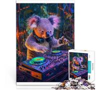Rompecabezas de 1000 Piezas para Adolescentes Koala DJ Juego Familiar para aliviar el estrés: desafío difícil Ideas de Regalos 75x50cm
