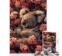 Rompecabezas de 1000 Piezas para Adolescentes Koala en Flor Juegos relajantes decoración del hogar Juguetes para la interacción Entre Padres e Hijos (38x52cm)