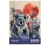 Rompecabezas De 1000 Piezas para Adolescentes Koala Red Sun Watercolor Rompecabezas para Adultos Juguetes Antiestrés Corte De Precisión Regalos para Amigos Y Familiares 38x26cm/1000pcs