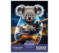 Rompecabezas De 1000 Piezas para Adolescentes Koala Wall Art Print-2 Rompecabezas para Adultos Juegos Relajantes Alivia El Estrés Diversión En Casa Actividades, 52x38cm/1000pcs