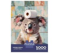 Rompecabezas De 1000 Piezas para Adolescentes Koala with Toilet Paper Rompecabezas para Adultos Juegos Relajantes Mejora La Memoria Ayuda A Ejercitar El Cerebro 70x50cm/1000pcs