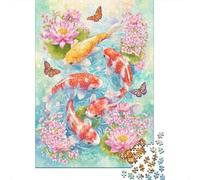 Rompecabezas De 1000 Piezas para Adolescentes Koi Fish Pond Art Print Rompecabezas para Adultos Juego Familiar Análisis Y Lógica Actividades Divertidas En Casa 70x50cm/1000pcs