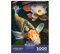 Rompecabezas De 1000 Piezas para Adolescentes Koi Fish Pond Meditation Rompecabezas para Adultos Juegos Familiares Corte De Precisión Regalos Y Cumpleaños Únicos 52x38cm/1000pcs