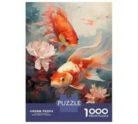 Rompecabezas De 1000 Piezas para Adolescentes Koi Fish Pond Wall Art Print Rompecabezas para Adultos Juego Práctico Decoración Gran Regalo para Jugar 38x26cm/1000pcs