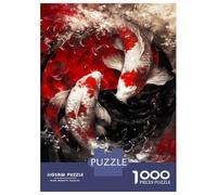 Rompecabezas De 1000 Piezas para Adolescentes Koi Fish Yin and Yang Rompecabezas para Adultos Juegos Divertidos Desafío Difícil para Cumpleaños, Navidad 52x38cm/1000pcs