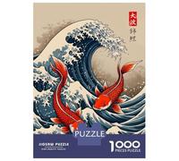 Rompecabezas De 1000 Piezas para Adolescentes Koi Great Wave Rompecabezas para Adultos Juego Práctico Decoración del Hogar Cumpleaños Y Navidad 38x26cm/1000pcs