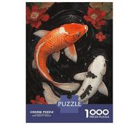 Rompecabezas De 1000 Piezas para Adolescentes Koi Harmony Red and White Elegance Rompecabezas para Adultos Juegos Relajantes Mejora La Memoria Ayuda A Ejercitar El Cerebro 70x50cm/1000pcs