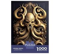 Rompecabezas De 1000 Piezas para Adolescentes Kraken Golden Art Deco Rompecabezas para Adultos Juego De Ingenio Análisis Y Lógica Actividades Divertidas En Casa, 52x38cm/1000pcs