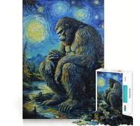 Rompecabezas de 1000 Piezas para Adolescentes La contemplación Nocturna de Bigfoot Diversión fluida y Estimulante Juego Casual para el Tiempo Libre Regalo Festivo y de Ocio (50x75cm)