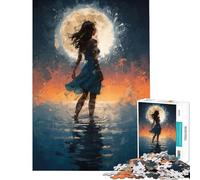 Rompecabezas de 1000 Piezas para Adolescentes La Dama en la Luna Rompecabezas para Adultos Juegos relajantes una Obra de Arte Regalos para Reducir el estrés (Tamaño 38x26cm)
