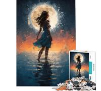 Rompecabezas de 1000 Piezas para Adolescentes La Dama en la Luna Rompecabezas para Adultos Juegos relajantes una Obra de Arte Regalos para Reducir el estrés (Tamaño 38x52cm)