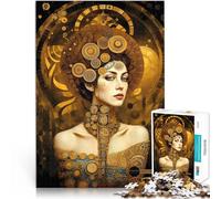Rompecabezas de 1000 Piezas para Adolescentes La Divina Princesa Klimt Juegos educativos con Piezas de Formas aleatorias Que se entrelazan Completamente 52x38cm