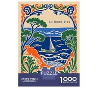 Rompecabezas De 1000 Piezas para Adolescentes La Dolce Vita Coastal Art Rompecabezas para Adultos Juego De Ingenio Una Obra De Arte Gran Regalo para Jugar 38x26cm/1000pcs