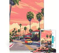 Rompecabezas de 1000 Piezas para Adolescentes LA Evening Abstract Art Fine Cut Art Logic Fun Toy Cozy Time Play Christmas Wall Decor (50x75cm)