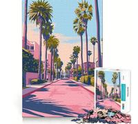 Rompecabezas de 1000 Piezas para Adolescentes LA Evening Retro Art Fine Cut Art Logic Fun Toy Cozy Time Play Christmas Wall Decor (38x52cm)