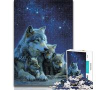 Rompecabezas de 1000 Piezas para Adolescentes: La Familia Lobo, Juego de Preguntas, decoración de Pared, cumpleaños y Navidad, 50x75cm