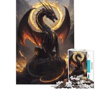 Rompecabezas de 1000 Piezas para Adolescentes La Furia del dragón - Rompecabezas para Adultos Juguete Decorativo para Pared Mejora la Memoria Regalo de cumpleaños (tamaño 38x26cm)