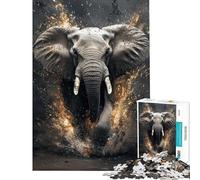 Rompecabezas de 1000 Piezas para Adolescentes La Furia del Elefante Juguetes Juegos educativos Juegos educativos Desafío difícil Regalos para Mujeres y Hombres (tamaño 38x52cm)