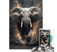 Rompecabezas de 1000 Piezas para Adolescentes La Furia del Elefante Juguetes Juegos educativos Juegos educativos Desafío difícil Regalos para Mujeres y Hombres (tamaño 38x26cm)