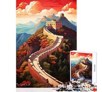 Rompecabezas de 1000 Piezas para Adolescentes La Gran Muralla China Rompecabezas de 1000 Piezas Juguetes de decoración para el hogar Ideas de Regalos Alivia el estrés (38x52cm)