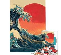 Rompecabezas de 1000 Piezas para Adolescentes La Gran Ola de Kanagawa Rompecabezas artístico Inspirado en el Arte para Adultos y familias Desafío difícil de completar (Tamaño 38x26cm)