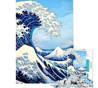 Rompecabezas de 1000 Piezas para Adolescentes La Gran Ola de Kanagawa Rompecabezas para Adultos Juegos Familiares Una Obra de Arte Que supone un Reto completarla (tamaño 38x52cm)