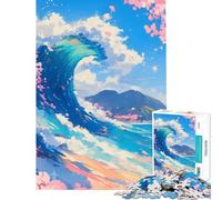 Rompecabezas de 1000 Piezas para Adolescentes La Gran Ola - Estética Anime para Juegos educativos Juguete de desafío Juego Educativo antiestrés Regalo de cumpleaños (Tamaño 38x26cm)