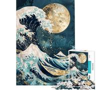 Rompecabezas de 1000 Piezas para Adolescentes La Gran Ola Nocturna Rompecabezas para Adultos antiestrés Regalos para Mujeres Difícil y desafiante (Tamaño 38x52cm)