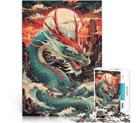 Rompecabezas de 1000 Piezas para Adolescentes La ira de los Dragones Marinos Acertijo para Decoración artística del hogar 75x50cm