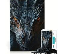 Rompecabezas de 1000 Piezas para Adolescentes La ira de los Dragones Negros Arte de Corte Exacto Juego Que estimula la Mente,Ideal para Relajarse o como decoración navideña 38x26cm